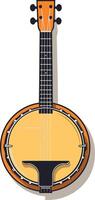 A simple, clean illustration of a banjo, perfect for use in music-related projects, websites, and social media vector