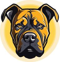 Powerful and fierce, this illustration of a pit bull dog's head is perfect for branding or designs that need a strong and bold image vector