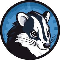 A bold, cartoon-style illustration of a badger's head, perfect for mascot designs or branding for businesses seeking a friendly and powerful image vector