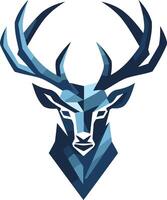 This image depicts a stylized, low polygon deer head with antlers vector