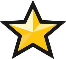 This image features a simple yet eye catching yellow star with a thick black outline vector