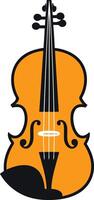 This image features a simple, cartoon style illustration of a violin vector