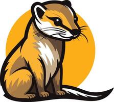 A cute and friendly cartoon illustration of a meerkat sitting with its back straight and looking at the viewer vector