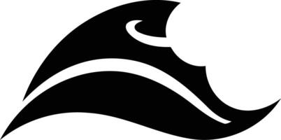 Abstract wave logo in a simple black and white design vector