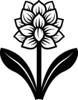 A simple yet elegant black and white illustration of a stylized flower vector