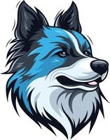 a friendly and playful blue and white dog head, perfect for branding, pet products, or social media graphics vector
