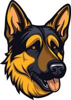 A friendly and realistic german shepherd head illustration, perfect for pet-related branding and design projects vector