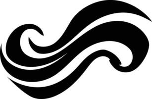 Simple yet elegant black and white wave design, perfect for branding, tattoos, or web design vector