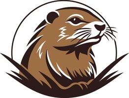 A bold, stylized illustration of a gopher's head, perfect for a mascot or logo for businesses or organizations related to nature, wildlife, or conservation vector
