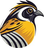 A bold and stylized illustration of a yellow bird, perfect for branding or design projects vector