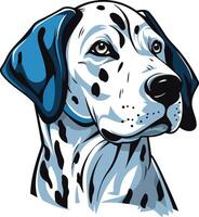 A charming and expressive dalmatian portrait, perfect for branding, pet related projects, and more vector