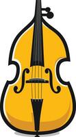 A cartoon illustration of a double bass, perfect for adding a musical touch to your designs vector