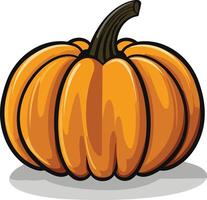 A vibrant, cartoon-style pumpkin with a glossy finish and a subtle shadow, perfect for adding a touch of autumn charm to your designs vector
