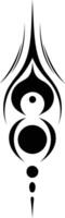 Simple yet striking abstract tattoo design with flowing lines and symbolic circles vector