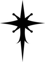 A striking, abstract, black and white star design for use in tattoos, logos, or as a graphic element vector