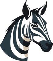 A striking black and white illustration of a zebra's head, perfect for branding, logo design, or any project requiring a powerful and unique animal symbol vector