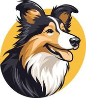 A friendly and playful illustration of a border collie dog vector