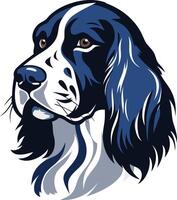 A detailed and expressive illustration of a springer spaniel, perfect for pet-related designs, logos, and branding vector