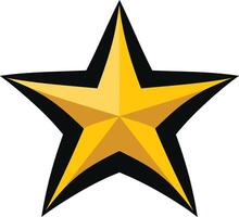 A bold, graphic star with a black outline, perfect for branding or design projects vector