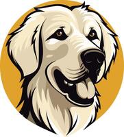 A friendly and adorable golden retriever dog with a happy expression, perfect for pet-related businesses, websites, and social media vector