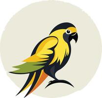 A stylized illustration of a yellow parrot, perfect for logo design, branding, or any project that needs a touch of tropical flair vector