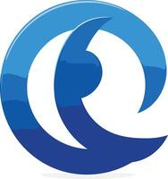 Abstract blue logo design with a modern and dynamic feel vector