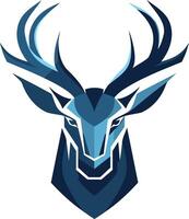 A modern and stylized logo design featuring a deer head with geometric shapes vector
