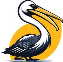 A friendly cartoon pelican with a large beak, perfect for branding or logo design vector