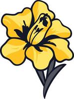 A cheerful yellow flower with simple, stylized design vector