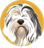 A charming and minimalist logo featuring a bearded collie dog, perfect for pet businesses, dog groomers, and animal lovers vector