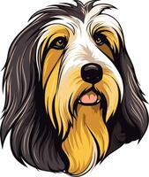 A charming portrait of a bearded collie, perfect for dog lovers, pet businesses, and canine-themed designs vector
