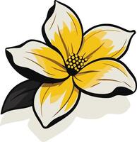 A vibrant yellow flower with a dark center and a single leaf, perfect for branding, website design, and more vector