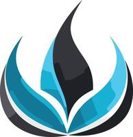 Abstract blue and black flame logo design, perfect for a business seeking a modern and dynamic identity vector