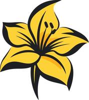 Simple and elegant yellow lily flower graphic, perfect for logos, branding, or design projects vector