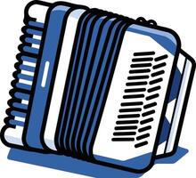 A simple, cartoon style illustration of an accordion, perfect for adding a touch of musical whimsy to your designs vector