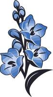 A delicate blue flower with intricate details, perfect for adding a touch of elegance to your designs vector