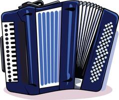 A vibrant blue accordion, perfect for adding a touch of musicality and nostalgia to your designs vector