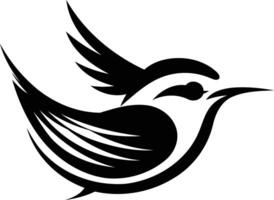 A sleek, stylized black bird silhouette, perfect for branding, design projects, or as a logo element vector