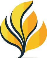 Abstract logo design featuring three stylized flames in yellow and blue vector