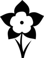 A simple, elegant black and white illustration of a daffodil vector