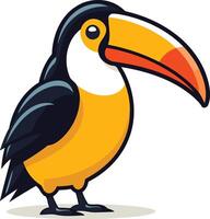 Cute and colorful toucan illustration, perfect for children's books, branding, or educational materials vector
