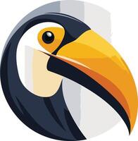 A colorful and stylized toucan head, perfect for branding, logos, and illustrations vector