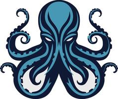 A powerful and intimidating octopus logo design, perfect for businesses seeking a bold and unique brand identity vector
