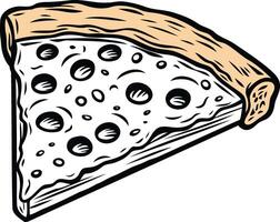 A Delicious Slice of Pizza with Toppings vector