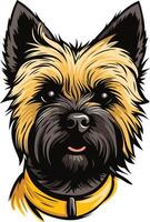 A charming illustration of a cairn terrier with a happy expression, perfect for pet-related businesses, social media posts, and more vector