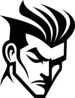 A bold and powerful illustration of a man's face, perfect for branding or design projects vector
