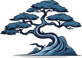 A stylized illustration of a bonsai tree, perfect for branding, website design, or any project requiring a touch of zen and nature vector