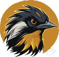 A powerful and striking illustration of a bird's head, perfect for logos, branding, or as a graphic element for any design project vector
