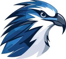 A powerful and dynamic blue falcon head logo, perfect for branding, sports teams, and businesses seeking a strong and determined image vector