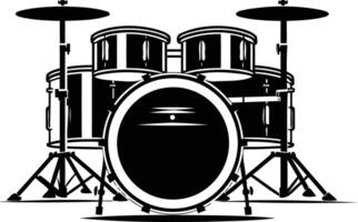 A simple, bold silhouette of a drum set, perfect for adding a musical touch to your design vector